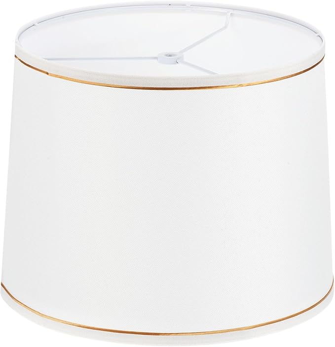PATIKIL Lamp shades for Table Lamps 11.4" Top x 12.6" Bottom x 9.8" High Drum Lamp shades for Floor Lamps Medium Linen Lampshade Easy Assembly for Lamp Replacement, White