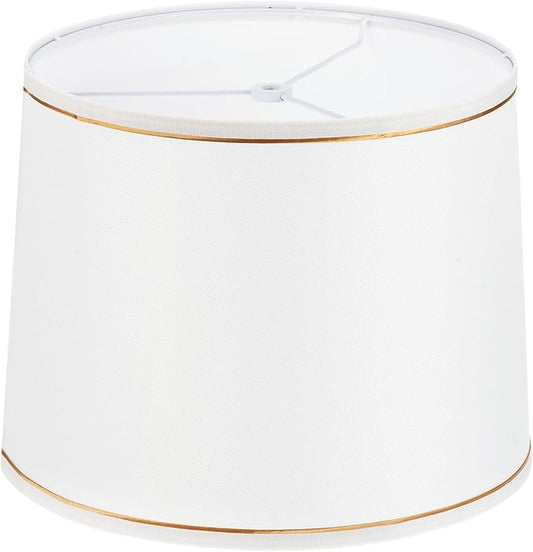 PATIKIL Lamp shades for Table Lamps 11.4" Top x 12.6" Bottom x 9.8" High Drum Lamp shades for Floor Lamps Medium Linen Lampshade Easy Assembly for Lamp Replacement, White