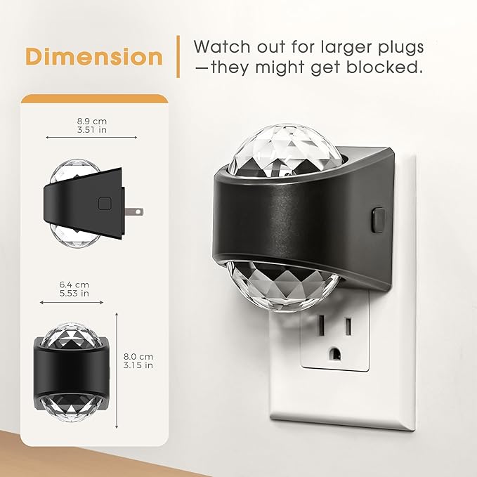 Night Light, Night Lights Plug into Wall, Night Light for Bedroom, Dimmable Brightness, LED Dusk to Dawn Sensor Nightlight for Nursery, Bathroom, Home Decor, Gaming Room, Daylight White 5000k, 2 Pack