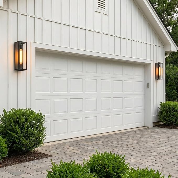 Large Outdoor Wall Light Fixtures 2-Pack, 16'' Anti-Rust Modern Outdoor Garage Lights Wall Mount, Waterproof Black Exterior Sconce Lighting, Outside Porch Lights for House & Coach