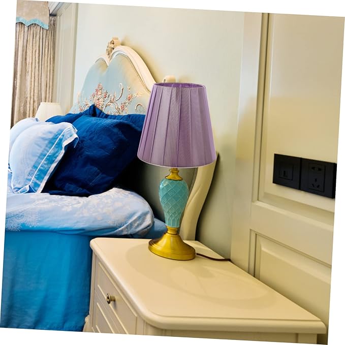 1pc Fabric Bulb Lampshade Trendy Home Decor Vintage Table Lamp Pleated Shade Gauze over Light Bulb Wall Light Accessory Cloth Art E27