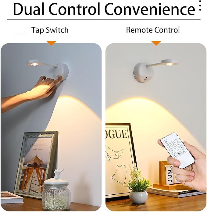 2200mAh Cat's Eye Bulb Motion Sensor Picture Light, Spotlight Painting Light, LED Wall Sconce, Night Light Lamp, Rechargeable 3 Color & Dimmable Magnetic 360° Rotation with Remote (White, 1 Pcs)