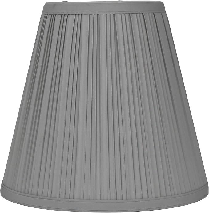 Urbanest Hardback Pleated Silk Empire Lamp Shade 5-inch by 9-inch by 8.5-inch, Silver