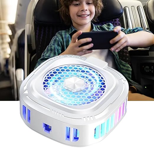 Phone Cooling Fan,10W Magnetic Heatsink - 3-Level Smartphone Cooling Fan with RGB Light,for Game Live Streaming Video Filming