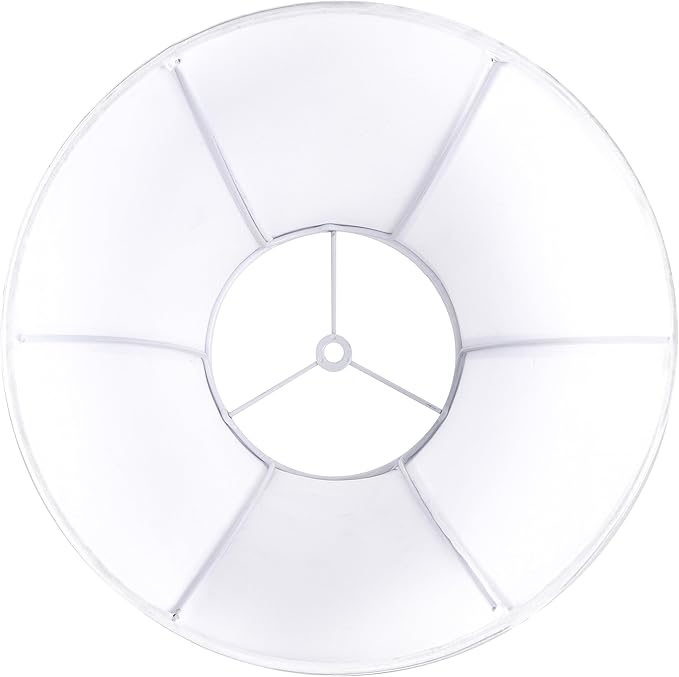 Bell Lamp Shades Set of 2 White Medium Lamp Shade 6" Top x 13" Bottom x 9.8" High(Spider) Modern Lamp Shade for Table Lamp & Bedside Lamp - Side Ribbing Hand Crafted Lampshade Replacement by GO&SO