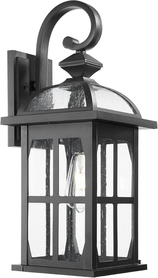 Darkaway Large Outdoor Wall Lights, 22inch Exterior Light Fixture with Seeded Glass, Aluminum Anti-Rust Outside Exterior Lights Sconces Lighting for House Porch Yard Hallway Doorway Garage