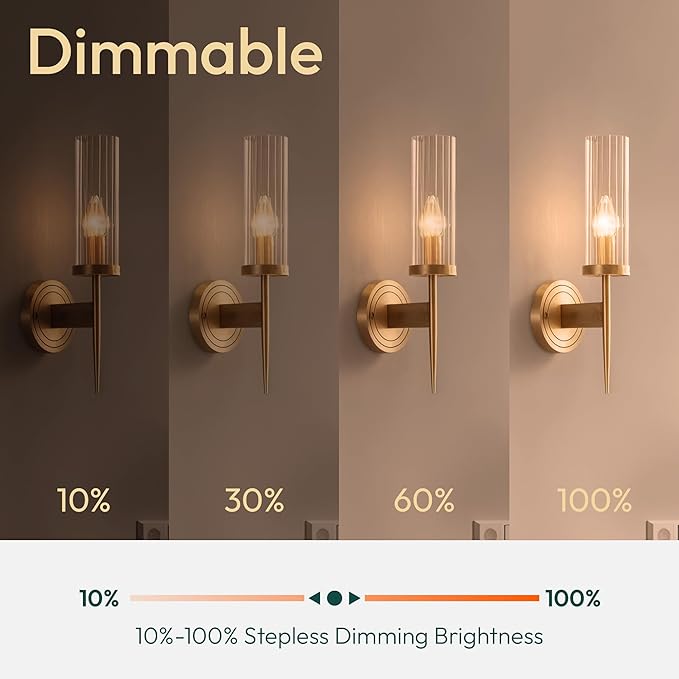 ALAMPEVER Chandelier Light Bulbs, 60W Equivalent Candelabra Bulb, E12 LED Bulb 2700K Soft White, 450LM, Candle Light Bulbs 6 Pack