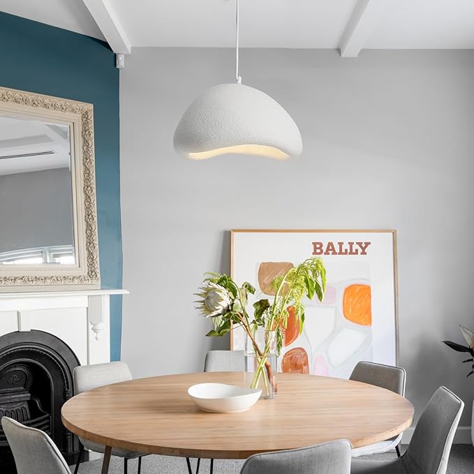 WILON 15.7'' Wabi Sabi Pendant Light, Kitchen Pendant Lighting Over Island, Dining Room Light Fixture Over Table, Large Pendant Light with E26 Base, Modern Pendant Light for Living Room Bedroom Bar