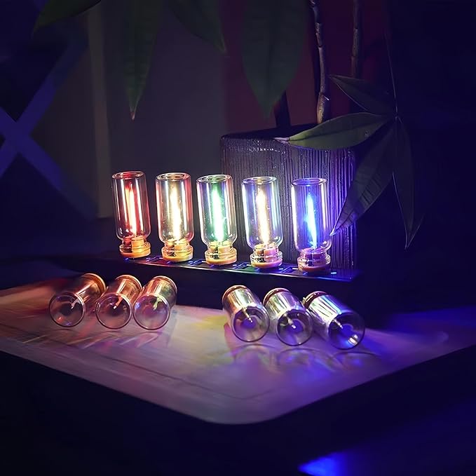 Innovative USB Nightlight: New Touch Bedside & Car Atmosphere Light, Ceramic LED Glass Bottle – Perfect for DIY Romantic Mini Decor （Blue Light）