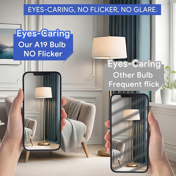 12 Pack A19 LED Light Bulbs, 40 Watt Equivalent WarmWhite 3000K with E26 Medium Base, Efficient 5W, 450 Lumens Non-Dimmable LED Bulbs, ETL/UL Listed, Energy Efficient for Bedroom Home Office