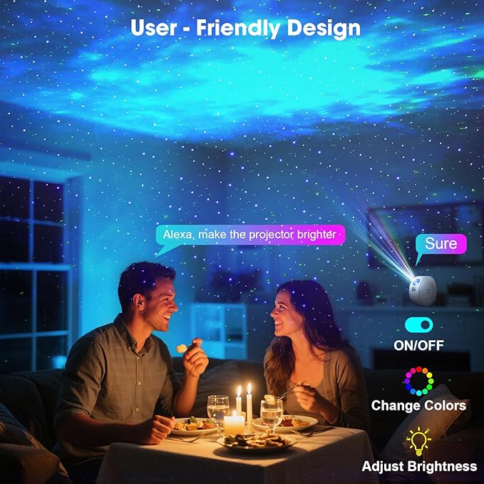 Laser Safety Certified Star Projector, 900+ Sq.ft Wall Ceiling Coverage, 3-Way Control (App/Alexa/Manual),16M Color Galaxy Light for Kids Adults Bedroom, Room Decor, Party, Valentines Day Gifts