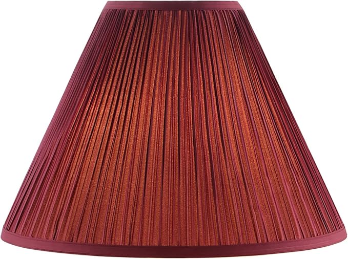 Aspen Creative 33194, Transitional Hardback Empire Mushroom Pleated Rich Red Spider Shade, 6" Top x 16" Bottom x 12" Slant