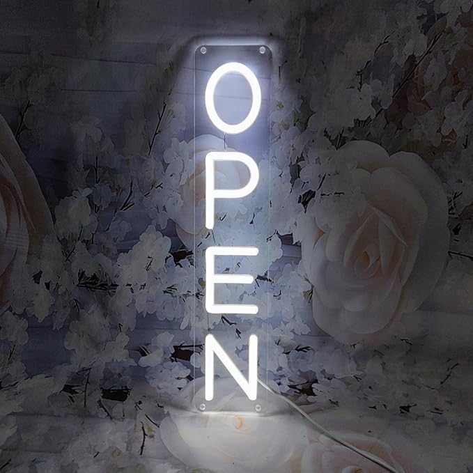 Neon LED Open Sign 17in w/Remote Controller, Electric Light Up Sign for Business, Shop, Pub, Bar, Restaurant, Coffee Shop, Salon, Hotel