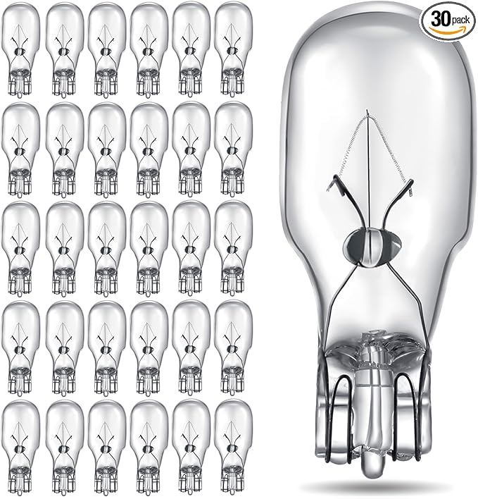 Riakrum T5 Landscape Light Bulbs 12 Volt 4 Watt Landscape Lighting Bulbs Low Voltage Wedge Base Replacement Lamp for Outdoor Garden Deck Yard (30 Pieces)