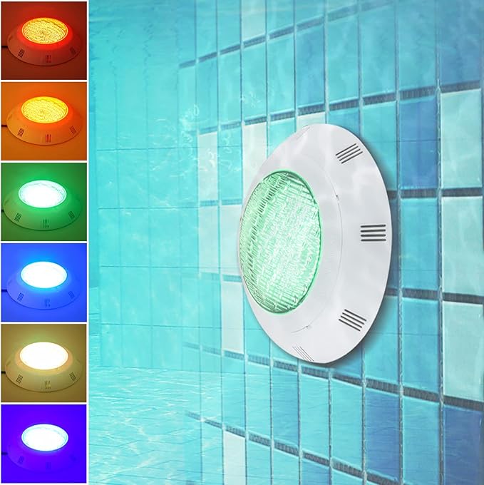 DONSU AC12V RGB Submersible LED Swimming Pool Light Spa Light 7 Colors Changing Underwater Light for Inground Swimming Pools, Home Aquariums, Fountains, and Ponds IP68 Waterproof (45W)