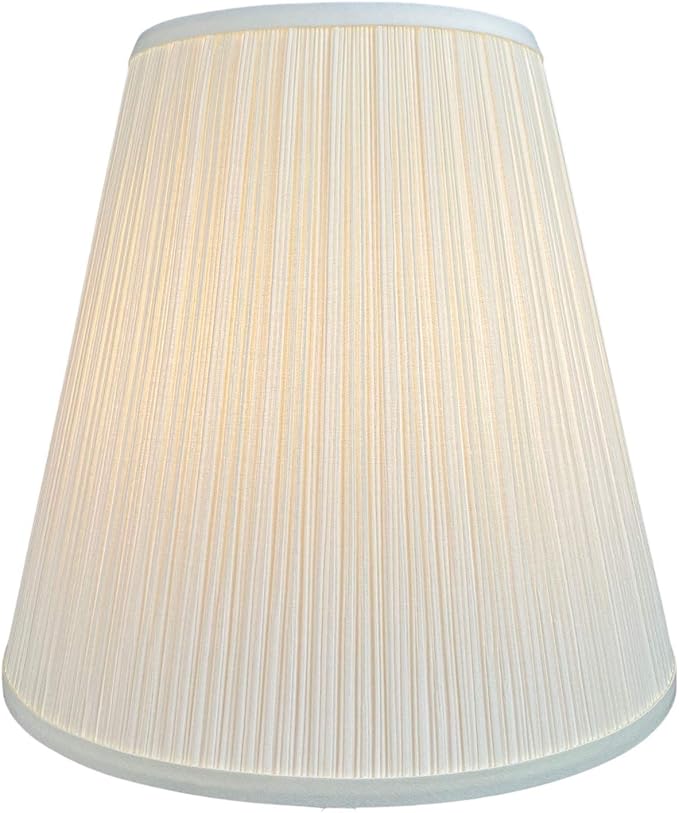FenchelShades.com Lampshade 9" Top Diameter x 16" Bottom Diameter x 15" Slant Height with Washer (Spider Attachment), in Pleated Mushroom Cream