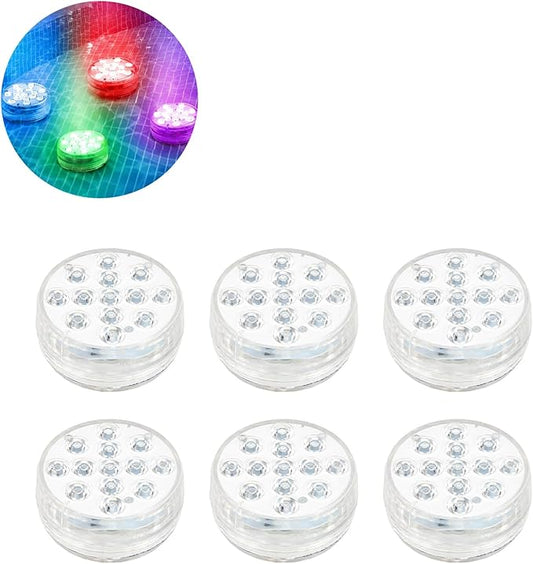 Saker Submersible LED Pool Lights - 13-Bead Underwater Light with 21-Key Remote, Waterproof Color-Changing RGB Lights for Pools, Hot Tubs, Ponds, Spa & Party Décor (6PCS)