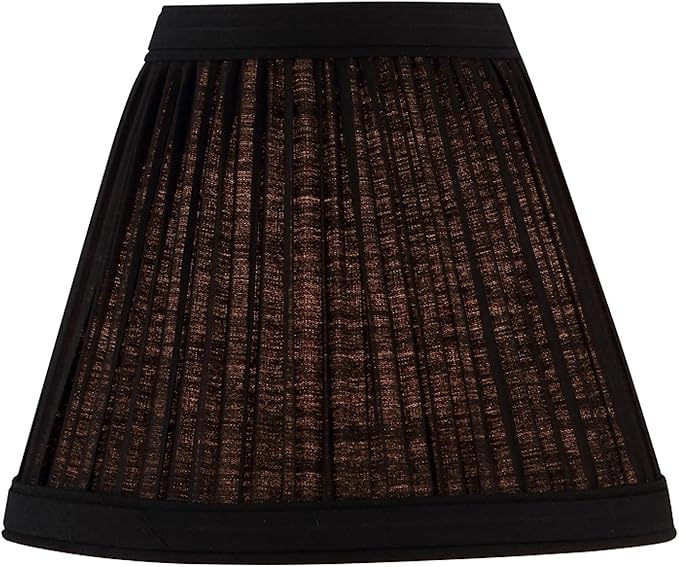 Aspen Creative 33122-6 Small Pleated Empire Shape Chandelier Clip-On Lamp Shade, Black, 3" Top x 6" Bottom x 5" Slant, 6 Pack