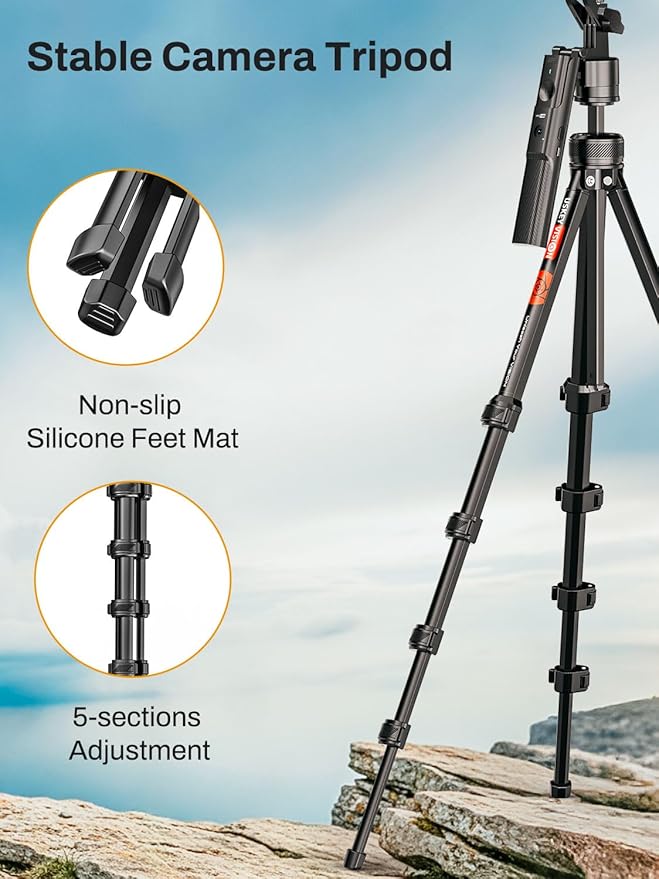 USKEYVISION Auto Face Tracking Tripod for iPhone 360°Rotation w/Camera Mount,Phone Tripod w/Remote,Selfie Stick for Android & Phone Stand for Video Recording, YouTube/TikTok/Vlogging(R01 PRO)
