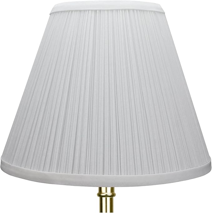 FenchelShades.com Lampshade 5" Top Diameter x 10" Bottom Diameter x 8" Slant Height with Clip-On Attachment for Standard Edison-Style Lightbulb (Pleated Mushroom White)