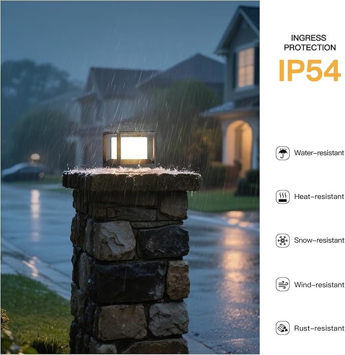 7.1" Post Light, Pillar Lights Outdoor Hard Wired, AC100-240V Modern Column Lamp, Waterproof Fence Deck Cap Lantern Fixture 3000K Landscape Lighting for Outside Patio Posts Decoration