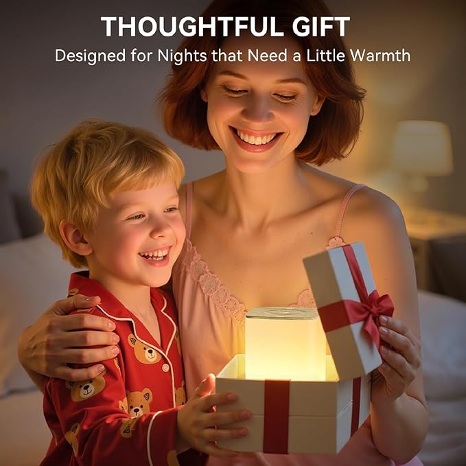 Auxmir Nursery Night Light for Kids, Touch Dimmable Night Lamp with 256 RGB Color Changing for Baby Adult, Breastfeeding, Sleep Aid, 4000mAh Rechargeable Bedside Table Lamp with Timer, Soft Eye Caring