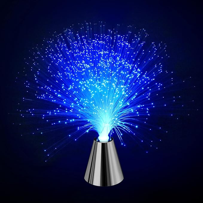 Sensory Fiber Optic Lamp - LED Color Changing with Cone Base - Fiber Optic Lights with Battery Powered - Calming Mood Night Light …