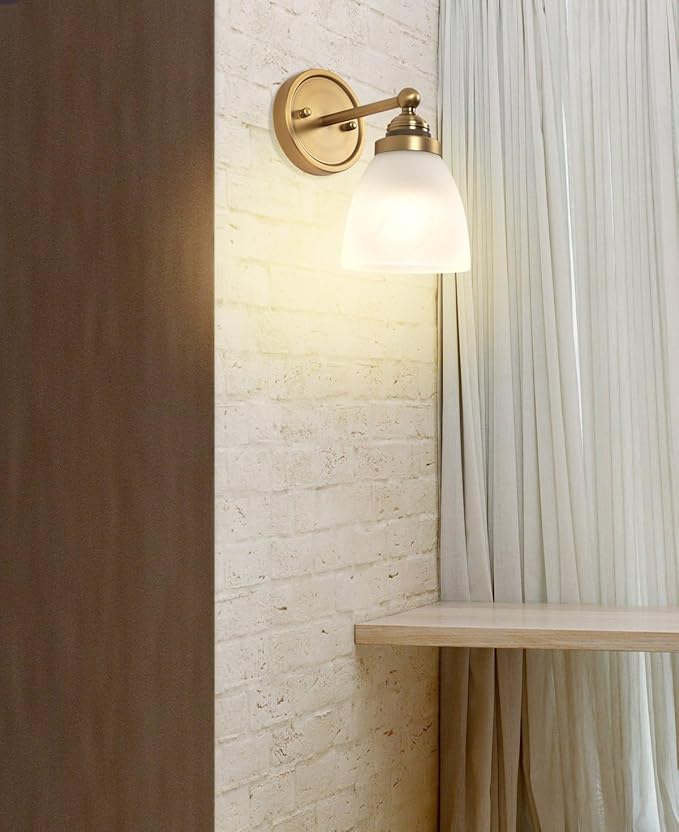 HEQIQEH Vintage Rechargeable Battery Operated Sconce with Alabaster Glass Shade, Cordless Dimmable Remote Control Wall Lighting Bell Shaped Wall Mounted Lamp for Indoor Bedroom Vanity Bathroom