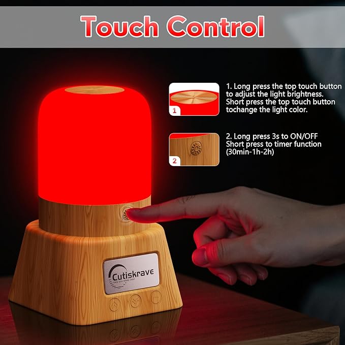 Red Light Night Light Lamp for Sleep,Red Nightlight Desk Lamp with 670nm Wavelength,Touch Remote Control Reds Light for Sleep Lamp Backed by Science,for Deep Relaxation Travel Meditation and Yoga