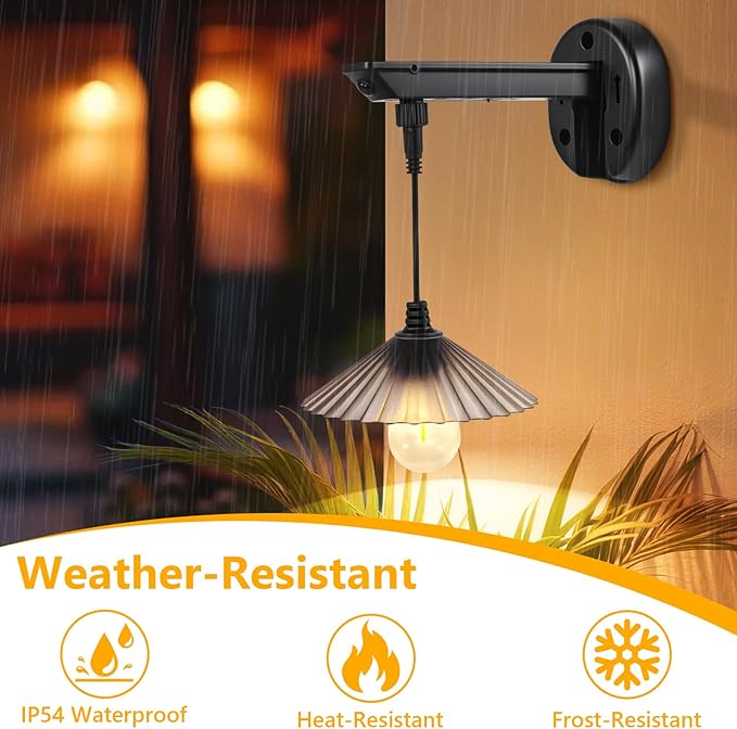 Solar Barn Lights Outdoor, Dusk to Dawn Outdoor Wall Sconces, 3 Lighting Modes with Motion Sensor, Waterproof Farmhouse Wall Mount exterior wall light for Porch, Garage, Patio (2 Pack, Smoky Gray)