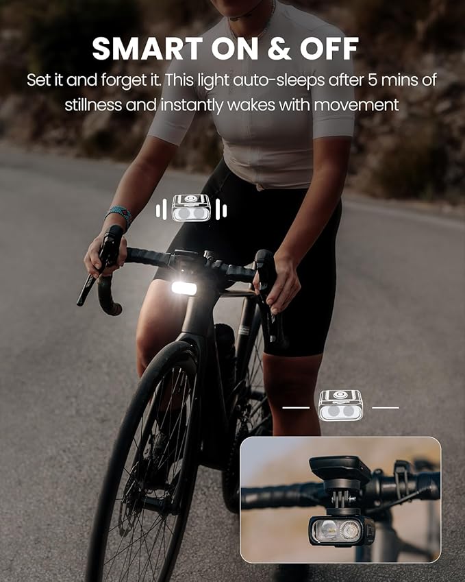 Magicshine HORI1300S Bike Headlight, Compatible with Garmin/Wahoo, 1300 Lumens High & Low Beam Front Light, USB-C Rechargeable, IPX6 Waterproof for Night Riding and Urban Cycling
