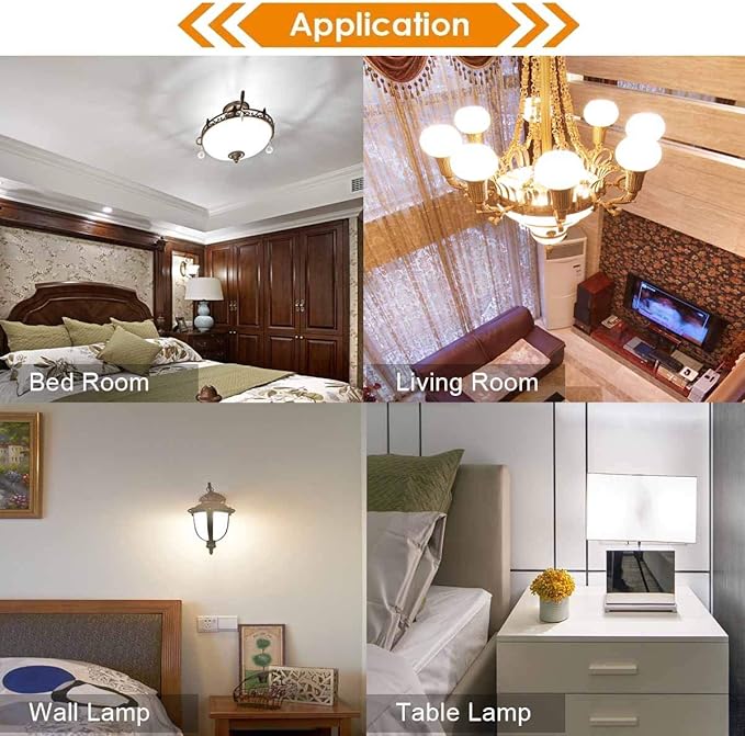 A15 LED Bulb 40 Watt Equivalent, 5W LED Light Bulbs, Soft White 2700K Energy Saving Low Watt Light Bulbs,E26 Base Bulb for Home Bedroom(4 Pack)
