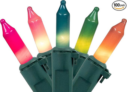 Northlight Mini Christmas Light Set - Pastel Multi-Color - 20' Green Wire - 100ct