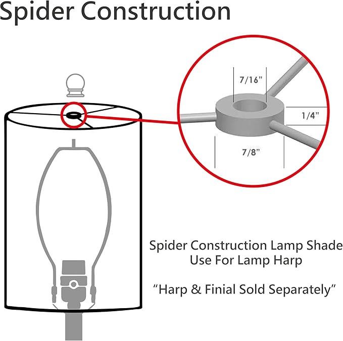 Aspen Creative 32429 Transitional Hardback Empire Shape Spider Construction Lamp Shade in Brown, 9" wide (5" x 9" x 7")