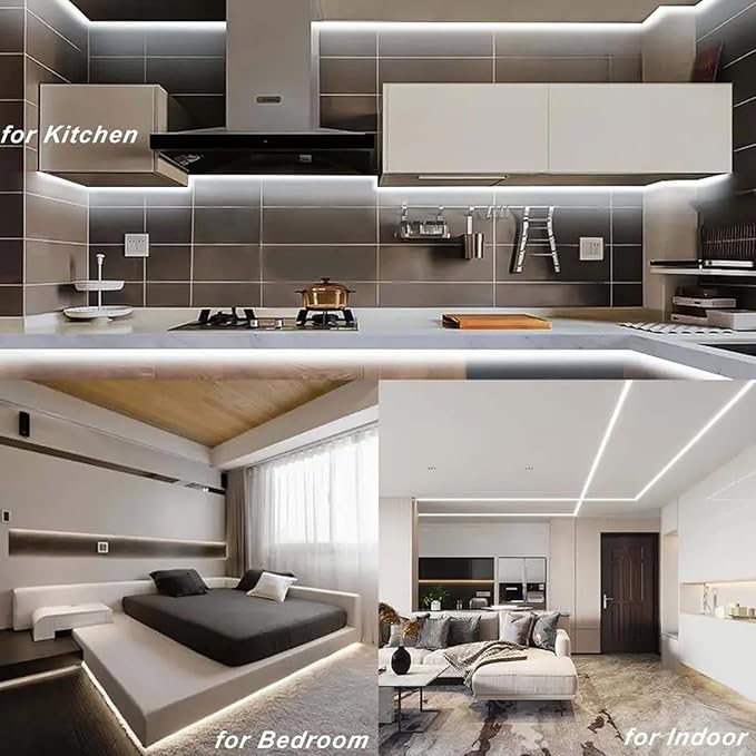 USB LED Light Strip, 6000K White COB LED Strip Lights, 6.56FT TV Lights Flexible Small Led Lights with Touch Switch Controller White 5V LED Strip Light for TV Backlight Bedroom