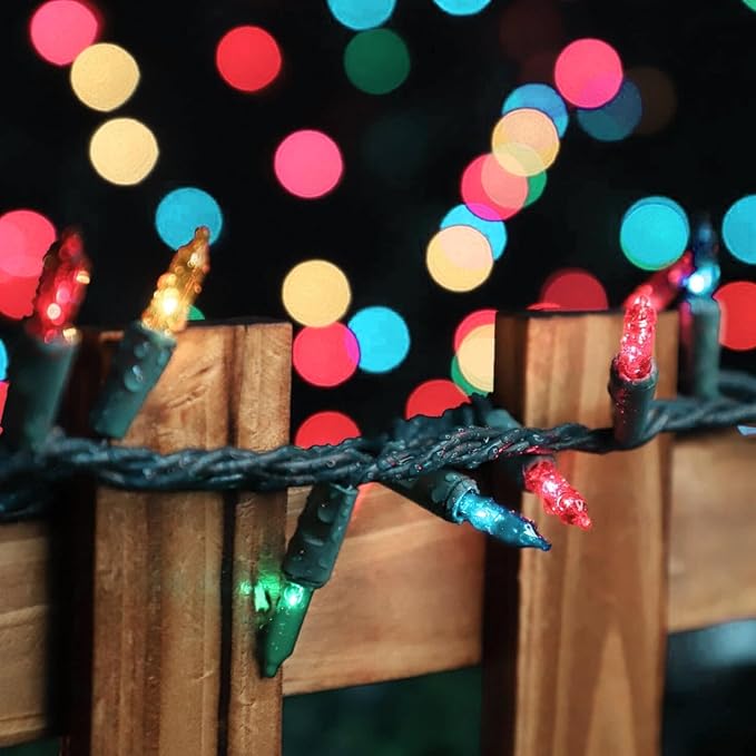 LAMPHOME Easter Decorations Mini String Lights, 100 Count 19.6FT Pink & Multicolor Plug in Waterproof Lights for Indoor Garland, Christmas Tree, Easter & Party Decor