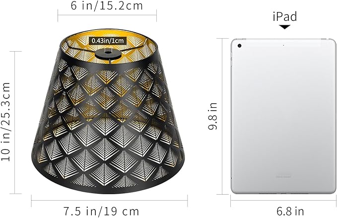 Small Lamp Shades Metal Lamp shade With Etched Small Arrow Pattern Lampshade Size 6" x 10" X 7.5" Fitts Table Lamp Wall Lamp