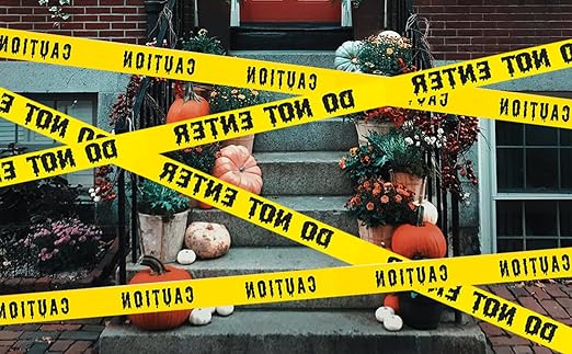 1.9inch x 82Feet Halloween Decorations Caution Tape Roll Halloween Caution Tape Halloween Tape Halloween Party Decorations Indoor Outdoor (Caution)