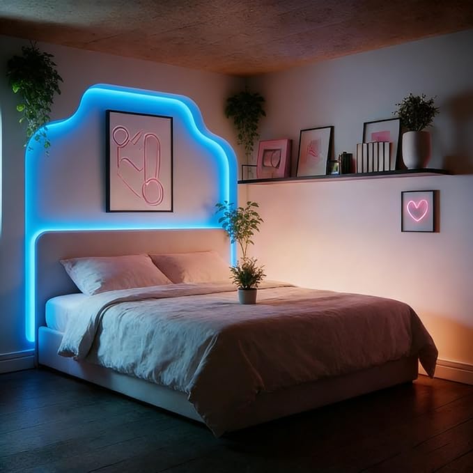 USB LED Light Strip, Ice Blue COB LED Strip Lights, 3.28FT TV Lights Flexible Small Led Lights with Touch Switch Controller 5V LED Strip Light for TV Backlight Bedroom