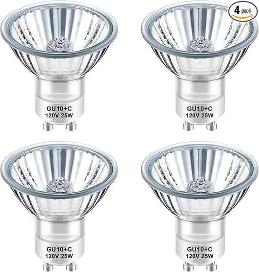 TAIYALOO GU10 Halogen Bulb 120V 25W NP5 Replacement Bulb for Candle Warmer, Scent Wax Burner, Fragrance Melt, Warming Bulb MR16 JDR Dimmable, 2700K Warm White, Pack of 4