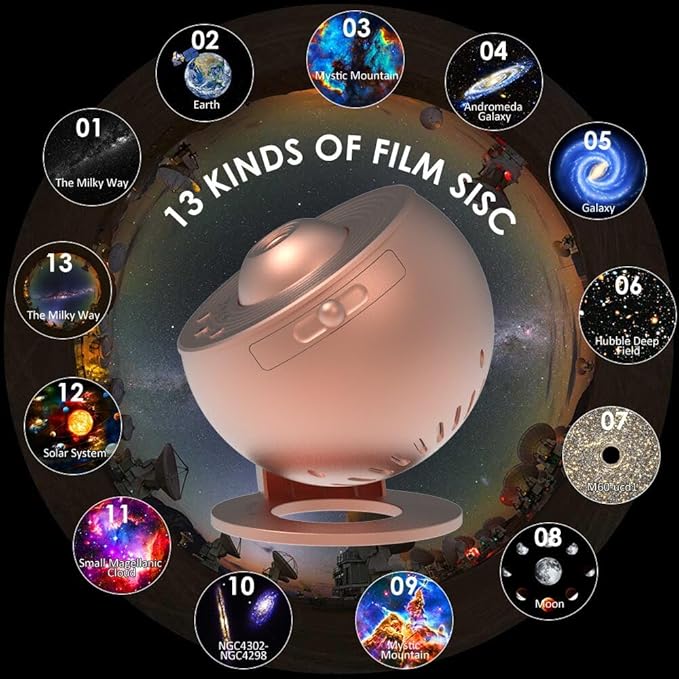 Planetarium Projector for Bedroom, Star Galaxy Light Projector with Nebula Milky Way, LED Night Light for Ceiling with Timer, Mood Lighting for Adults Kids Teens, Home Theater (Rose Gold)