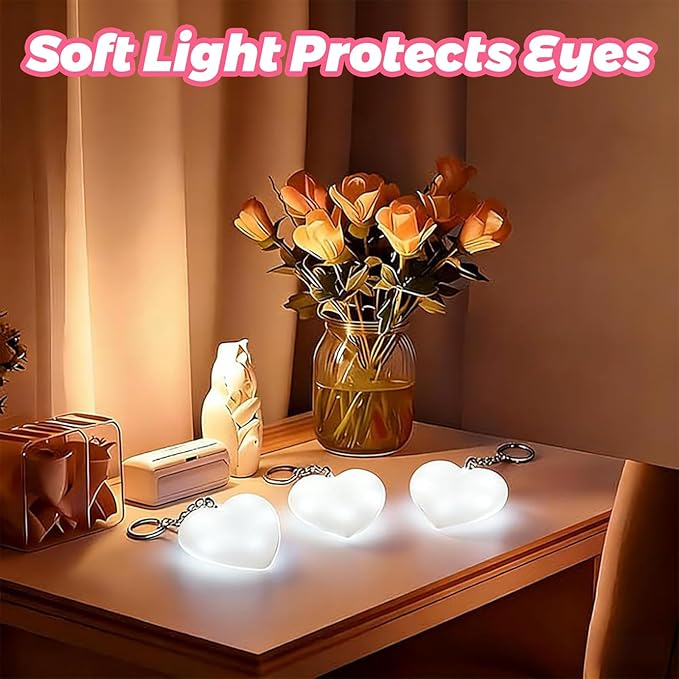 2 Pack Heart Purse Light Gifts,Rechargeable Mini Light Up Purse Lamp Gifts for Teen Girls Boys,Heart-Shaped Mini Bag Night Lamp Easter Basket Stuffers for Kids