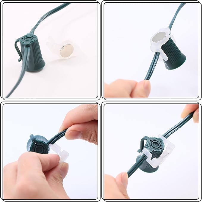 Strong Magnetic Christmas Light Clips,for Outdoor Living, Box of 50Pcs