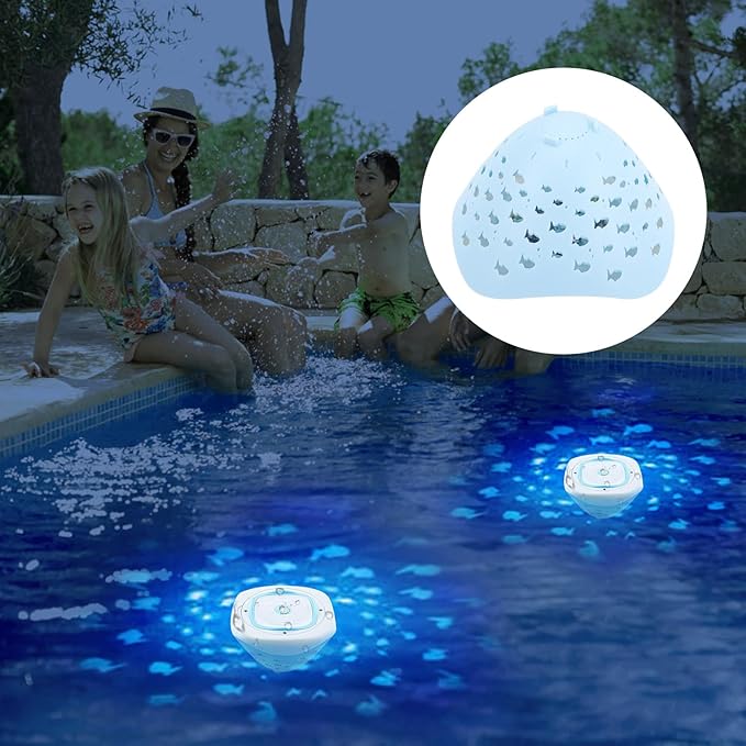 DOITOOL LED Underwater Pool Light Floating Submersible LED Lamp Waterproof for Pools and Fountains with Color Changing Function