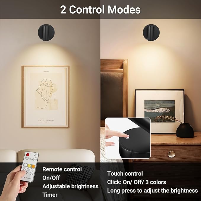 Wireless Led Spotlight Indoor, Rechargeable Uplighting Indoor with Remote Dimmable, 350° Rotate, Battery Powered Ceiling Spotlight for Artwork Painting Tree Plant Picture Lights