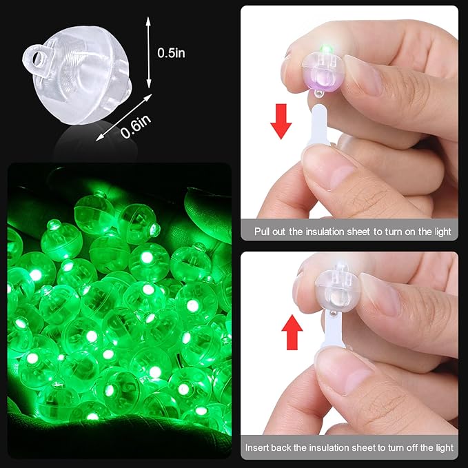 50PCs Mini Led Lights with Hook, Waterproof Round Tiny Led Light for Party Decorations Neon Light for Birthday Party and Wedding Decoration, Green