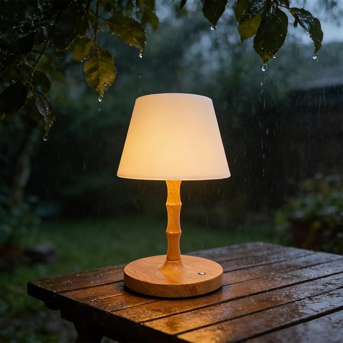 Mushroom Cordless Lamp, Rechargeable Battery LED Table Lamp Dimmable RGB & 3 Color Temperatures, Waterproof for Bedroom, Office, Outdoor, Camping, Bathroom Decor(Yellow)