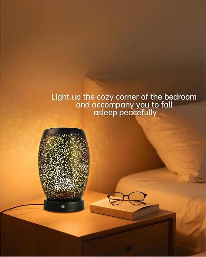 Table Lamps for Living Room - Bedside Lamps for Nightstand, Vintage Night Stand Lamp with Remote for Bedroom Kids Room Living Room Office