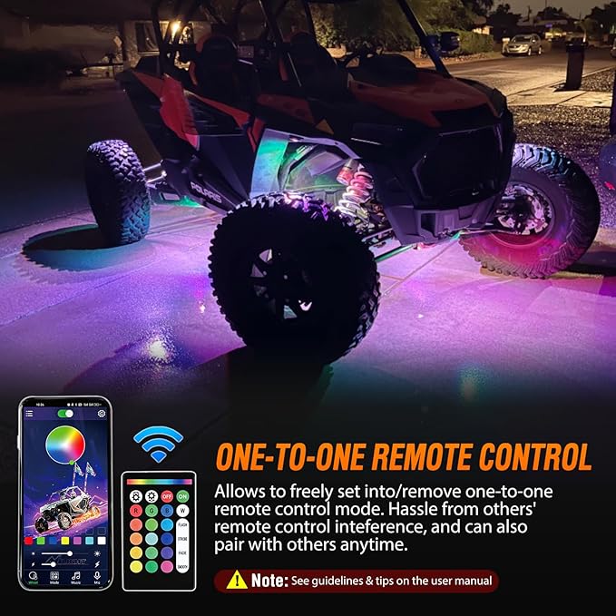 Nilight RGB LED Rock Lights Kit 12 Pods Underglow Multicolor Neon Pod with Remote & Bluetooth App Control DIY Flashing Music Mode Wheel Well Light for Truck ATV UTV RZR SUV