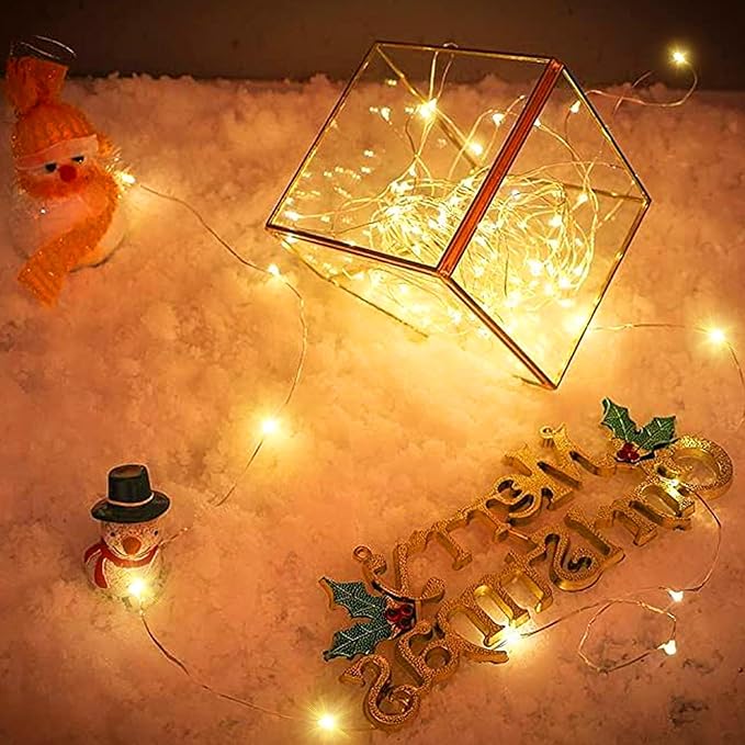Aogist 4-Pack 16FT Fairy Lights with Spool,Ultra-Bright 50 LEDs Battery Operated Copper Wire String Light for Bedroom Christmas Wedding Centerpiece Parties Decoration,Warm White